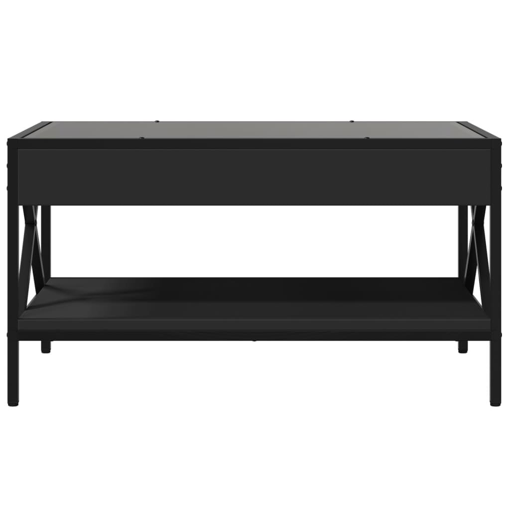 Coffee Table with Infinity LED Black 70x50x38 cm - Bargainia.com - 