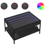 Coffee Table with Infinity LED Black 70x50x38 cm - Bargainia.com - 
