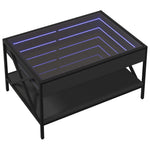 Coffee Table with Infinity LED Black 70x50x38 cm - Bargainia.com - 
