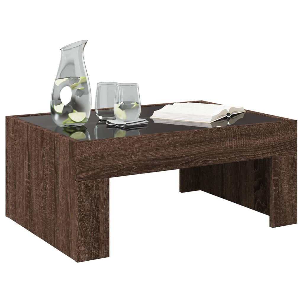 Coffee Table with Infinity LED Brown Oak 70x50x30 cm - Bargainia.com - 8721102677922 - 847615