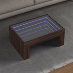 Coffee Table with Infinity LED Brown Oak 70x50x30 cm - Bargainia.com - 
