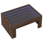 Coffee Table with Infinity LED Brown Oak 70x50x30 cm - Bargainia.com - 