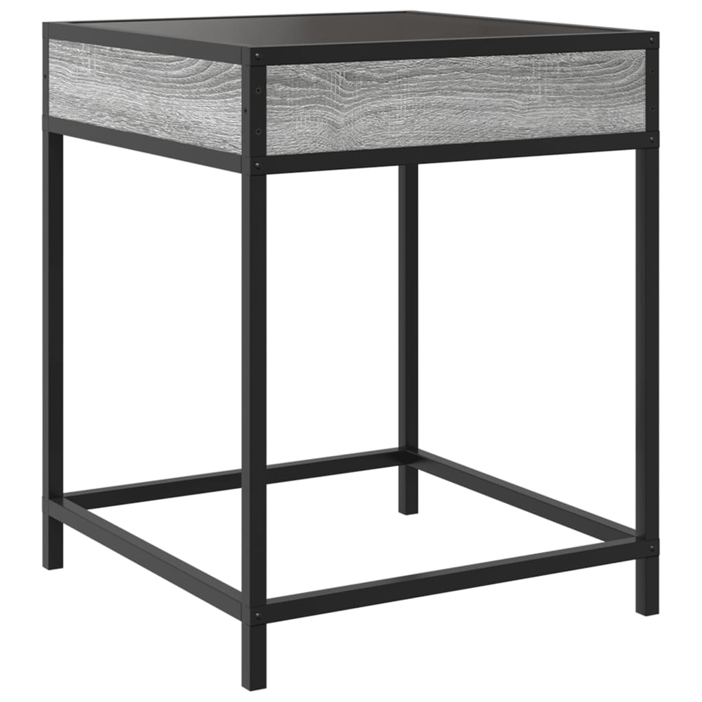 Coffee Table with Infinity LED Grey Sonoma 40x40x51 cm - Bargainia.com - 