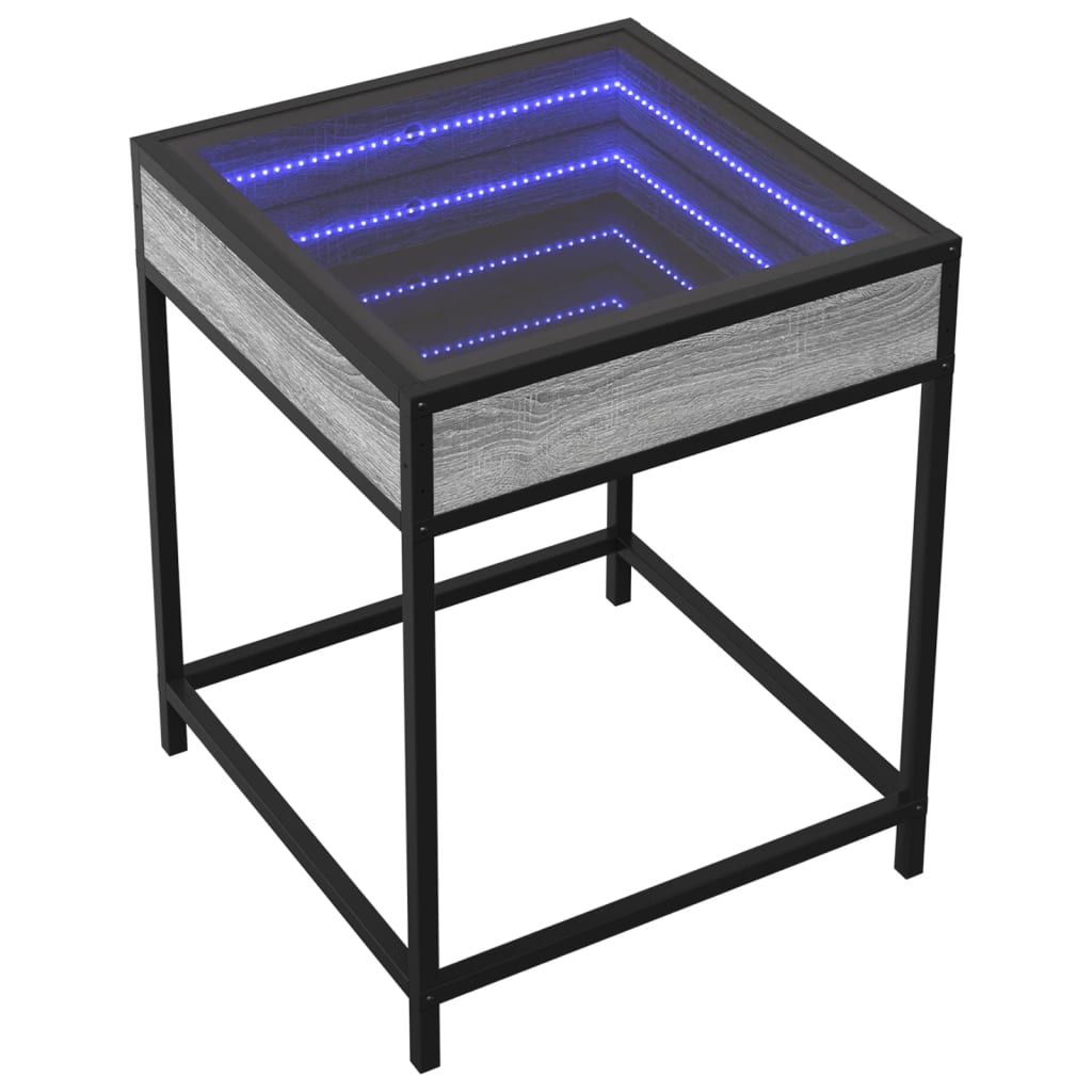Coffee Table with Infinity LED Grey Sonoma 40x40x51 cm - Bargainia.com - 8721102678523 - 847675