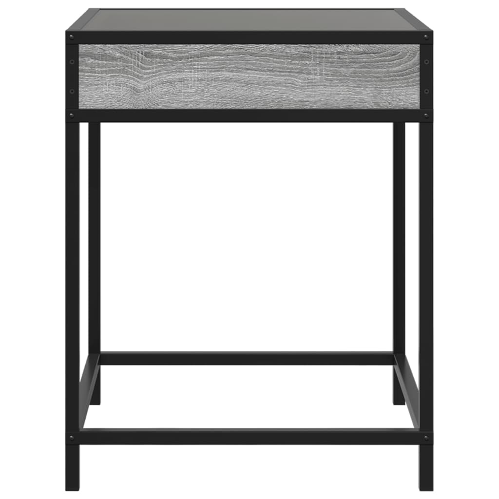 Coffee Table with Infinity LED Grey Sonoma 40x40x51 cm - Bargainia.com - 