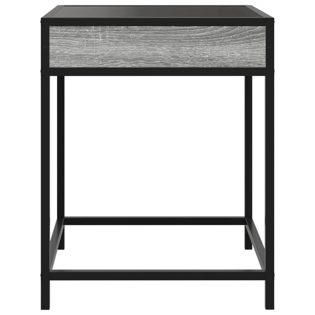 Coffee Table with Infinity LED Grey Sonoma 40x40x51 cm - Bargainia.com - 