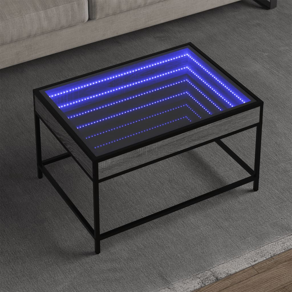 Coffee Table with Infinity LED Grey Sonoma 70x50x41 cm - Bargainia.com - 8721102678622 - 847685