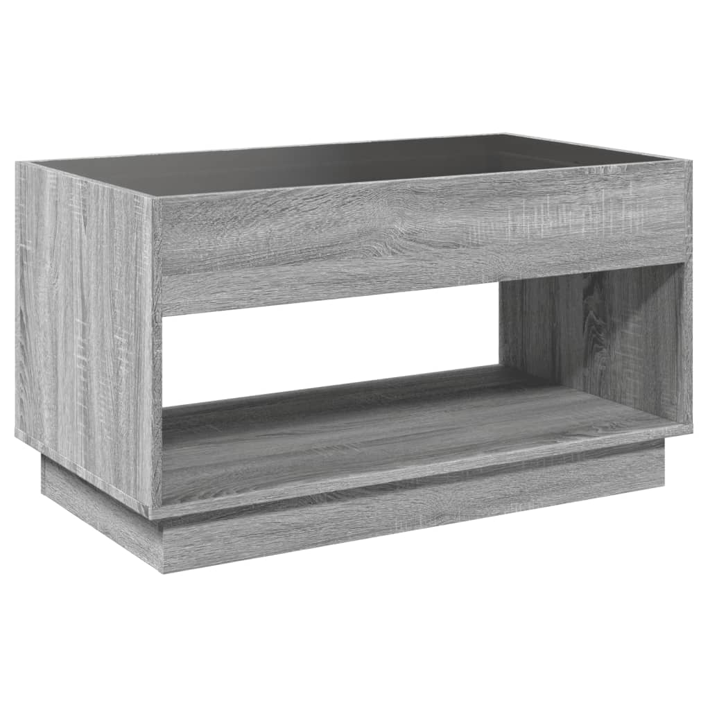Coffee Table with Infinity LED Grey Sonoma 90x50x50 cm - Bargainia.com - 
