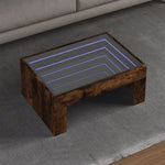 Coffee Table with Infinity LED Smoked Oak 70x50x30 cm - Bargainia.com - 