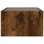 Coffee Table with Infinity LED Smoked Oak 70x50x30 cm - Bargainia.com - 