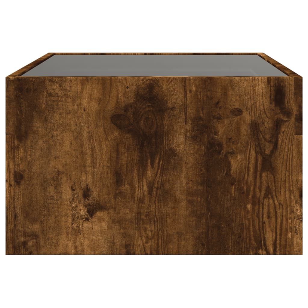 Coffee Table with Infinity LED Smoked Oak 70x50x30 cm - Bargainia.com - 
