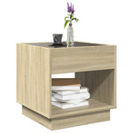 Coffee Table with Infinity LED Sonoma Oak 50x50x50 cm - Bargainia.com - 