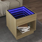 Coffee Table with Infinity LED Sonoma Oak 50x50x50 cm - Bargainia.com - 