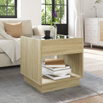 Coffee Table with Infinity LED Sonoma Oak 50x50x50 cm - Bargainia.com - 
