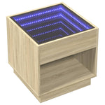 Coffee Table with Infinity LED Sonoma Oak 50x50x50 cm - Bargainia.com - 