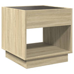 Coffee Table with Infinity LED Sonoma Oak 50x50x50 cm - Bargainia.com - 