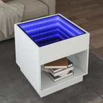 Coffee Table with Infinity LED White 50x50x50 cm - Bargainia.com - 