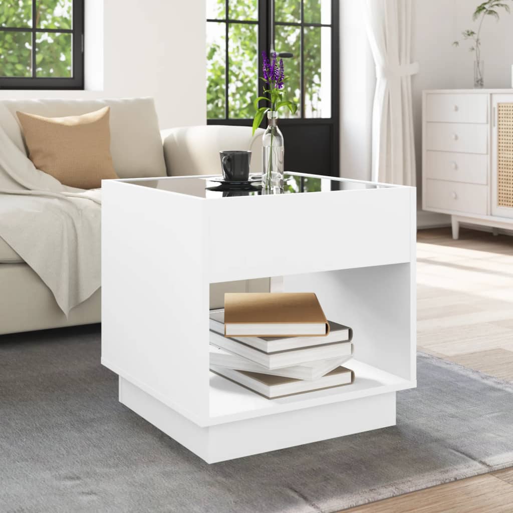 Coffee Table with Infinity LED White 50x50x50 cm - Bargainia.com - 