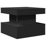 Coffee Table with LED Lights Black 50x50x40 cm - Bargainia.com - 
