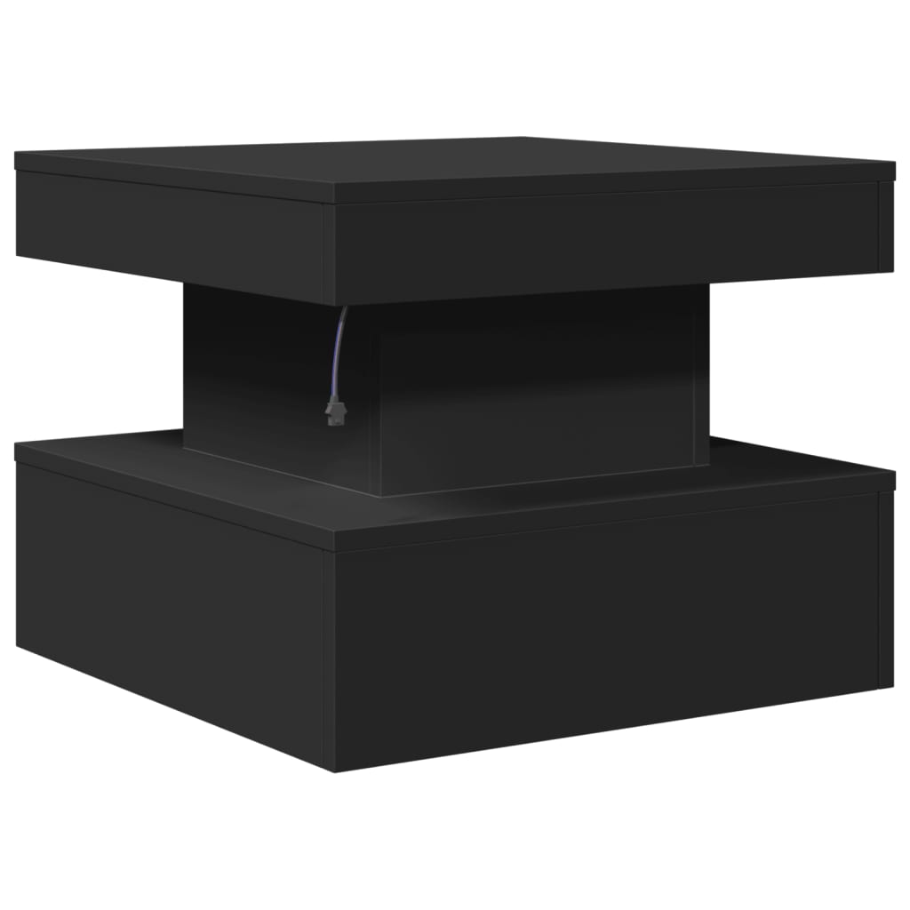 Coffee Table with LED Lights Black 50x50x40 cm - Bargainia.com - 
