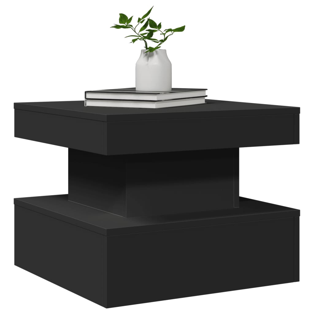 Coffee Table with LED Lights Black 50x50x40 cm - Bargainia.com - 8721012466104 - 839841