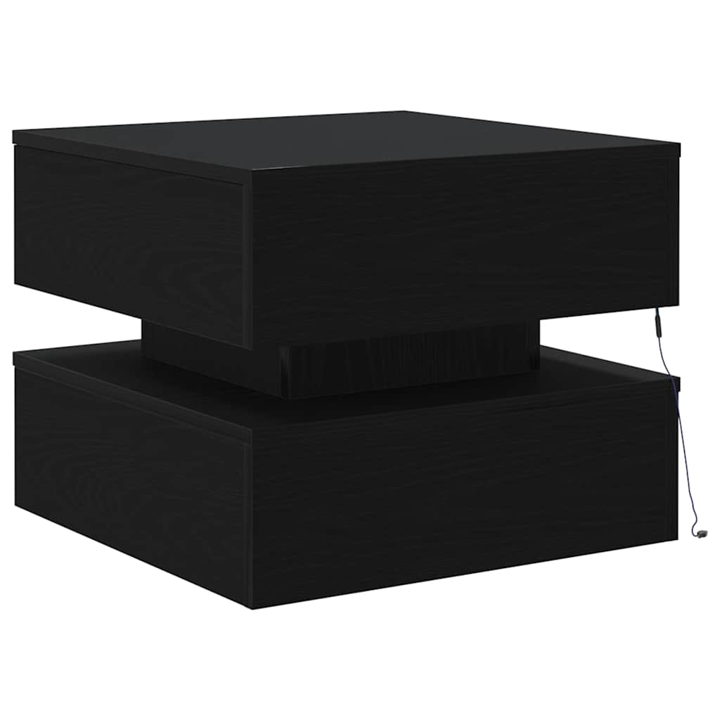Coffee Table with LED Lights Black Oak 50x50x40 cm - Bargainia.com - 8721158725646 - 862257
