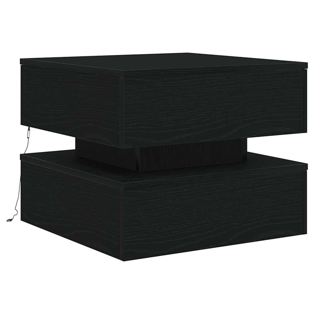 Coffee Table with LED Lights Black Oak 50x50x40 cm - Bargainia.com - 8721158725646 - 862257