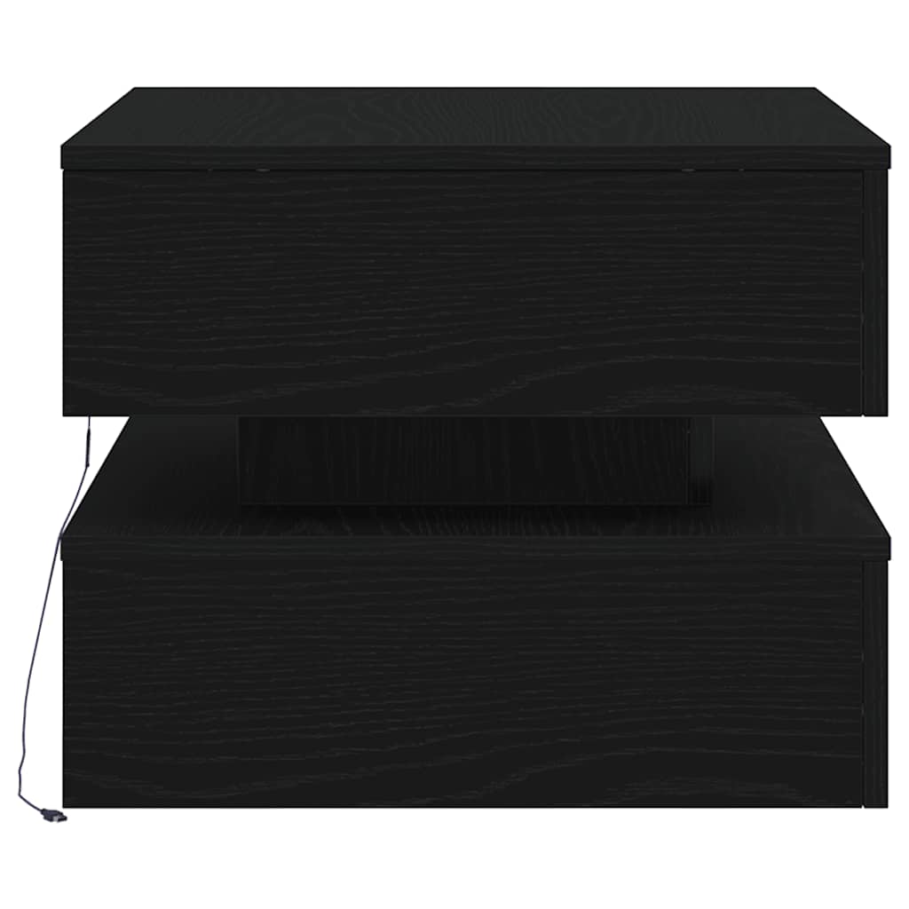 Coffee Table with LED Lights Black Oak 50x50x40 cm - Bargainia.com - 8721158725646 - 862257