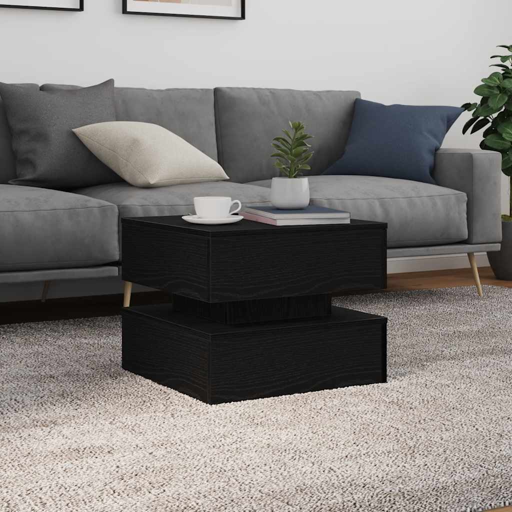 Coffee Table with LED Lights Black Oak 50x50x40 cm - Bargainia.com - 8721158725646 - 862257