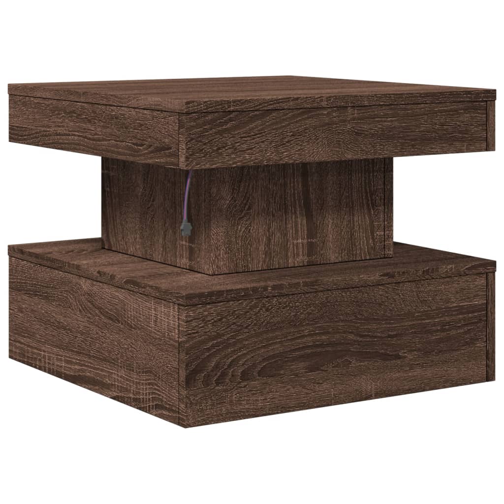 Coffee Table with LED Lights Brown Oak 50x50x40 cm - Bargainia.com - 8721012466159 - 839846