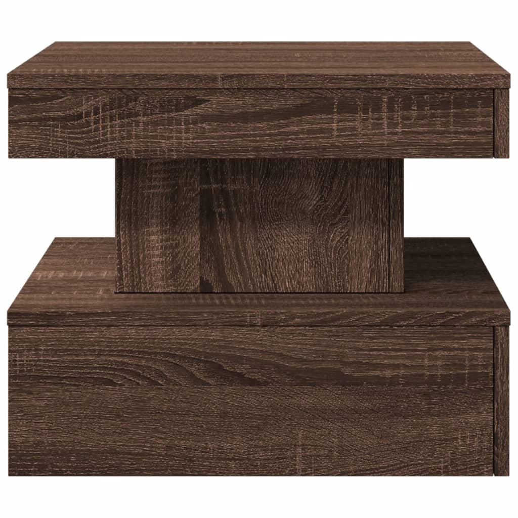 Coffee Table with LED Lights Brown Oak 50x50x40 cm - Bargainia.com - 8721012466159 - 839846