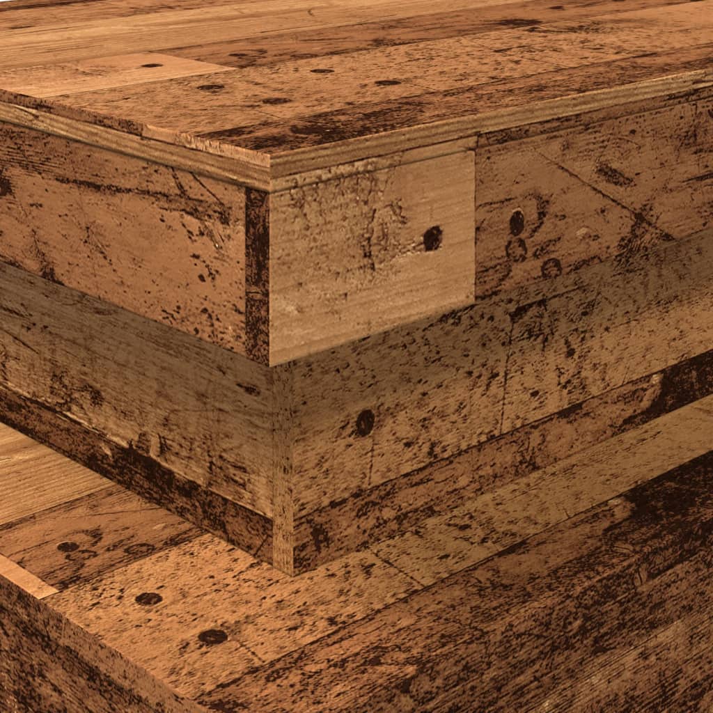 Coffee Table with LED Lights Old Wood 90x50x40 cm - Bargainia.com - 