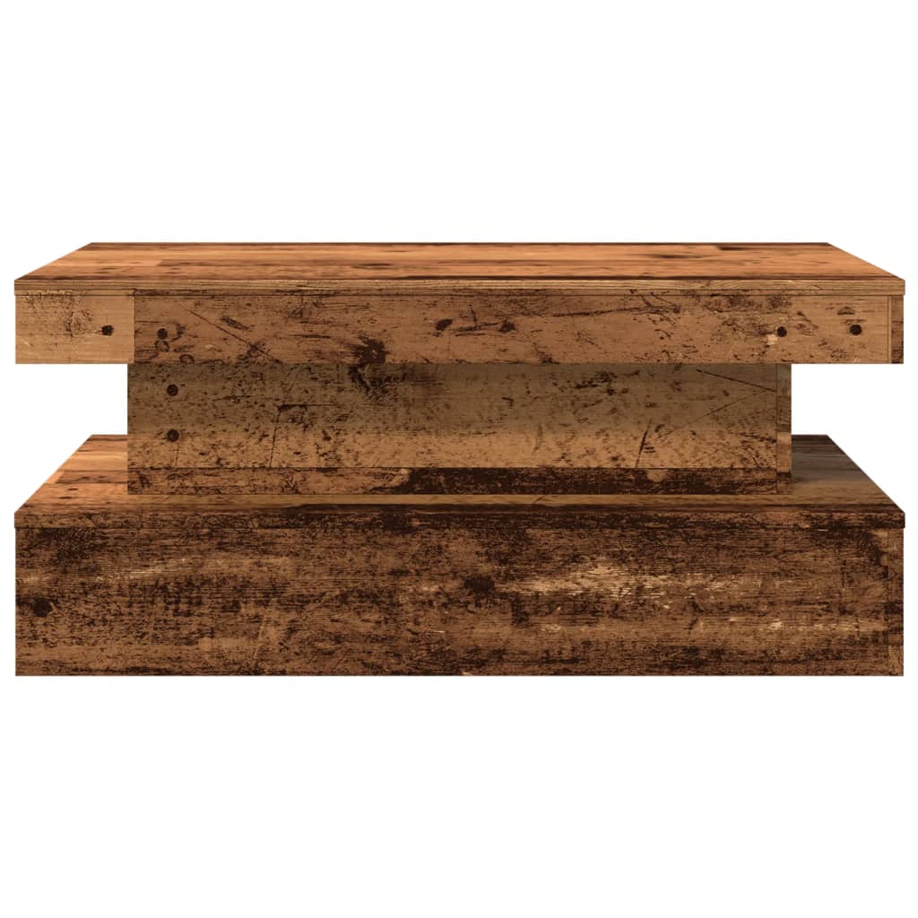 Coffee Table with LED Lights Old Wood 90x50x40 cm - Bargainia.com - 8721158447012 - 857714