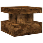 Coffee Table with LED Lights Smoked Oak 50x50x40 cm - Bargainia.com - 