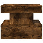 Coffee Table with LED Lights Smoked Oak 50x50x40 cm - Bargainia.com - 