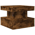 Coffee Table with LED Lights Smoked Oak 50x50x40 cm - Bargainia.com - 