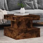 Coffee Table with LED Lights Smoked Oak 50x50x40 cm - Bargainia.com - 