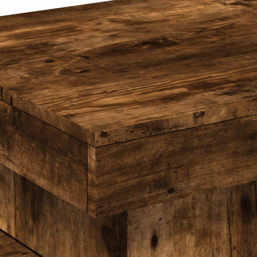 Coffee Table with LED Lights Smoked Oak 50x50x40 cm - Bargainia.com - 