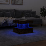 Coffee Table with LED Lights Smoked Oak 50x50x40 cm - Bargainia.com - 