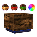 Coffee Table with LED Lights Smoked Oak 50x50x40 cm - Bargainia.com - 