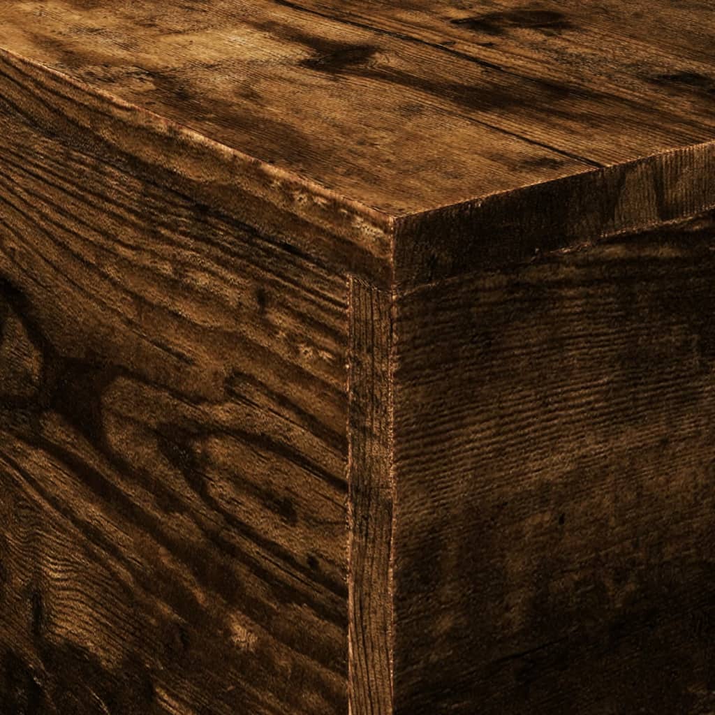 Coffee Table with LED Lights Smoked Oak 50x50x40 cm - Bargainia.com - 
