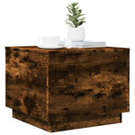 Coffee Table with LED Lights Smoked Oak 50x50x40 cm - Bargainia.com - 