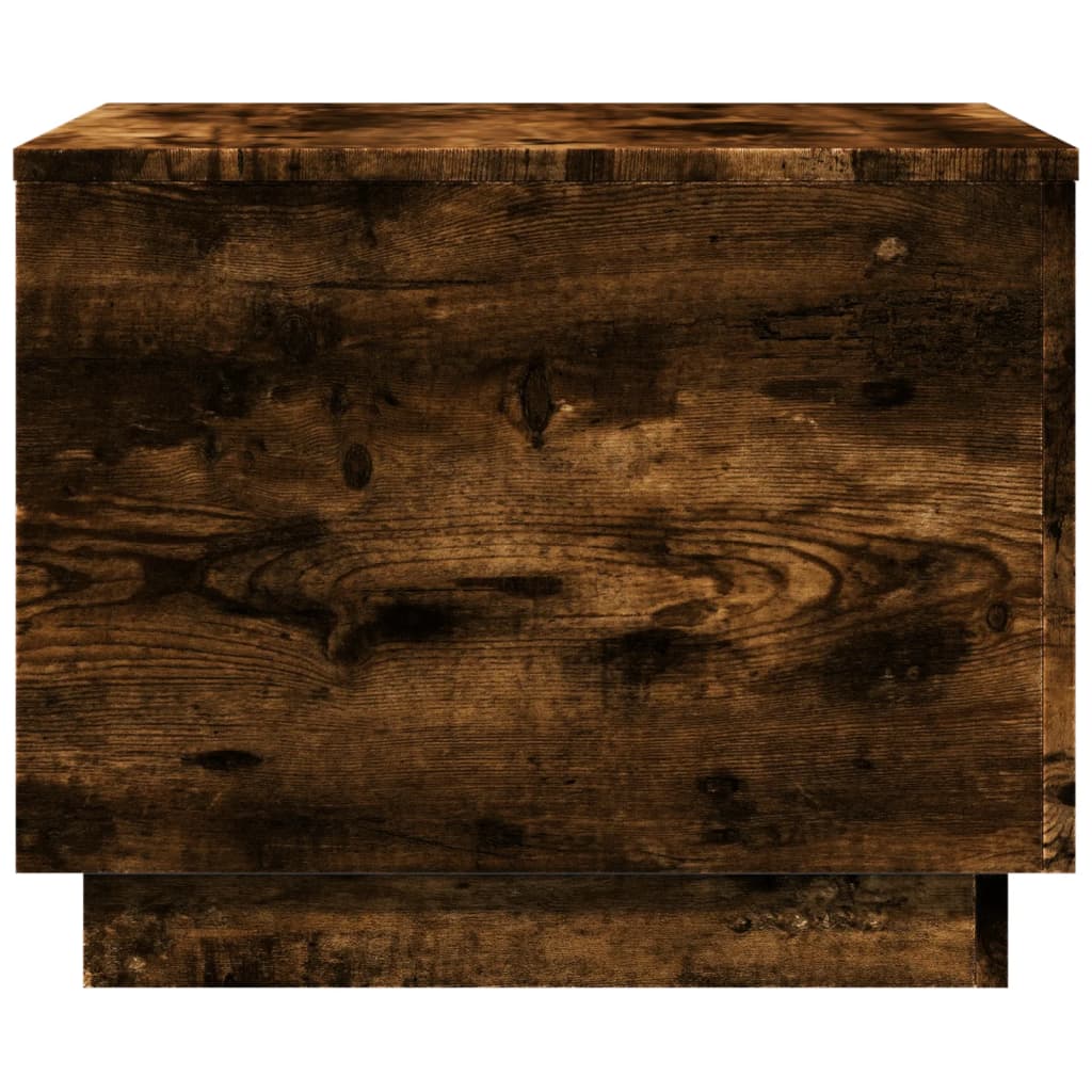 Coffee Table with LED Lights Smoked Oak 50x50x40 cm - Bargainia.com - 