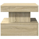 Coffee Table with LED Lights Sonoma Oak 50x50x40 cm - Bargainia.com - 