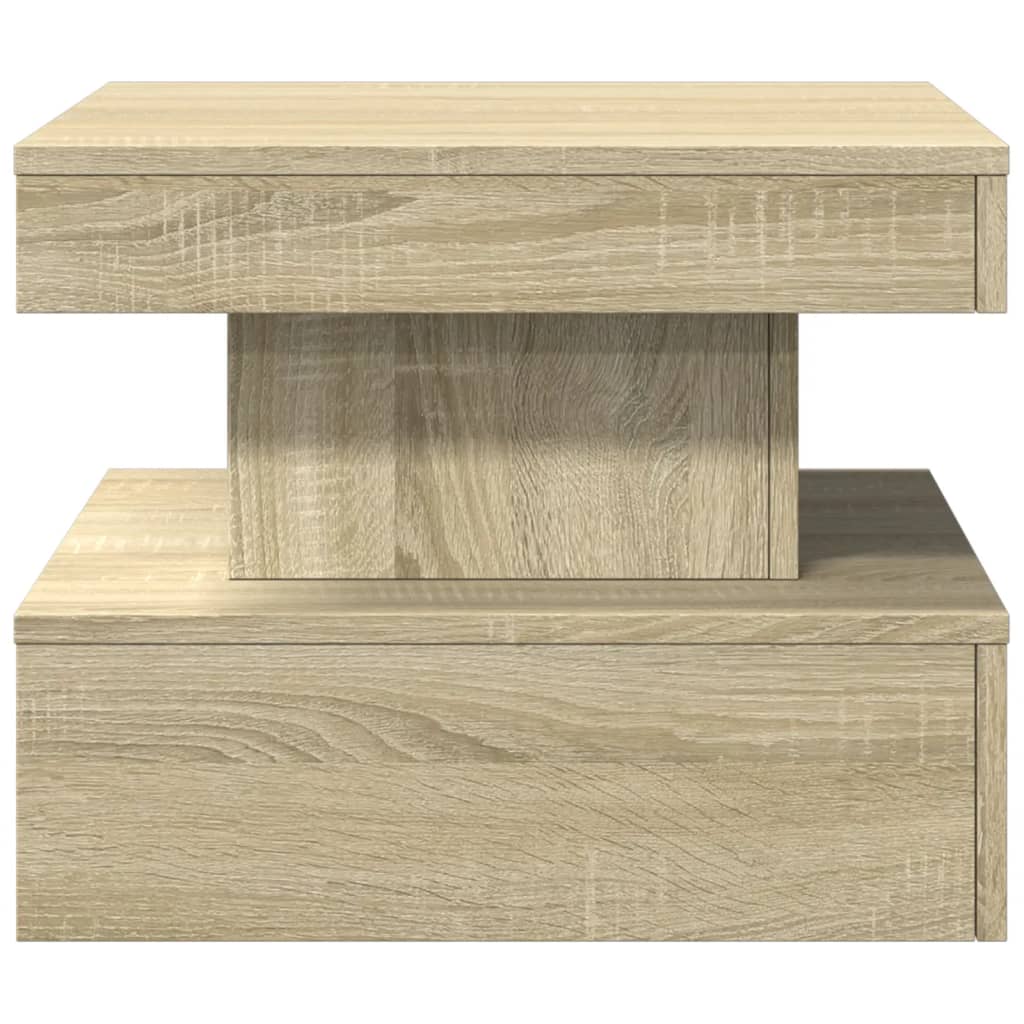 Coffee Table with LED Lights Sonoma Oak 50x50x40 cm - Bargainia.com - 