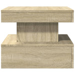 Coffee Table with LED Lights Sonoma Oak 50x50x40 cm - Bargainia.com - 