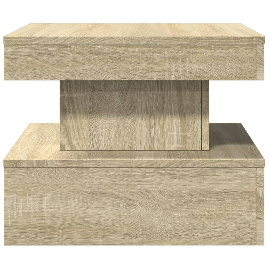 Coffee Table with LED Lights Sonoma Oak 50x50x40 cm - Bargainia.com - 