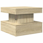Coffee Table with LED Lights Sonoma Oak 50x50x40 cm - Bargainia.com - 