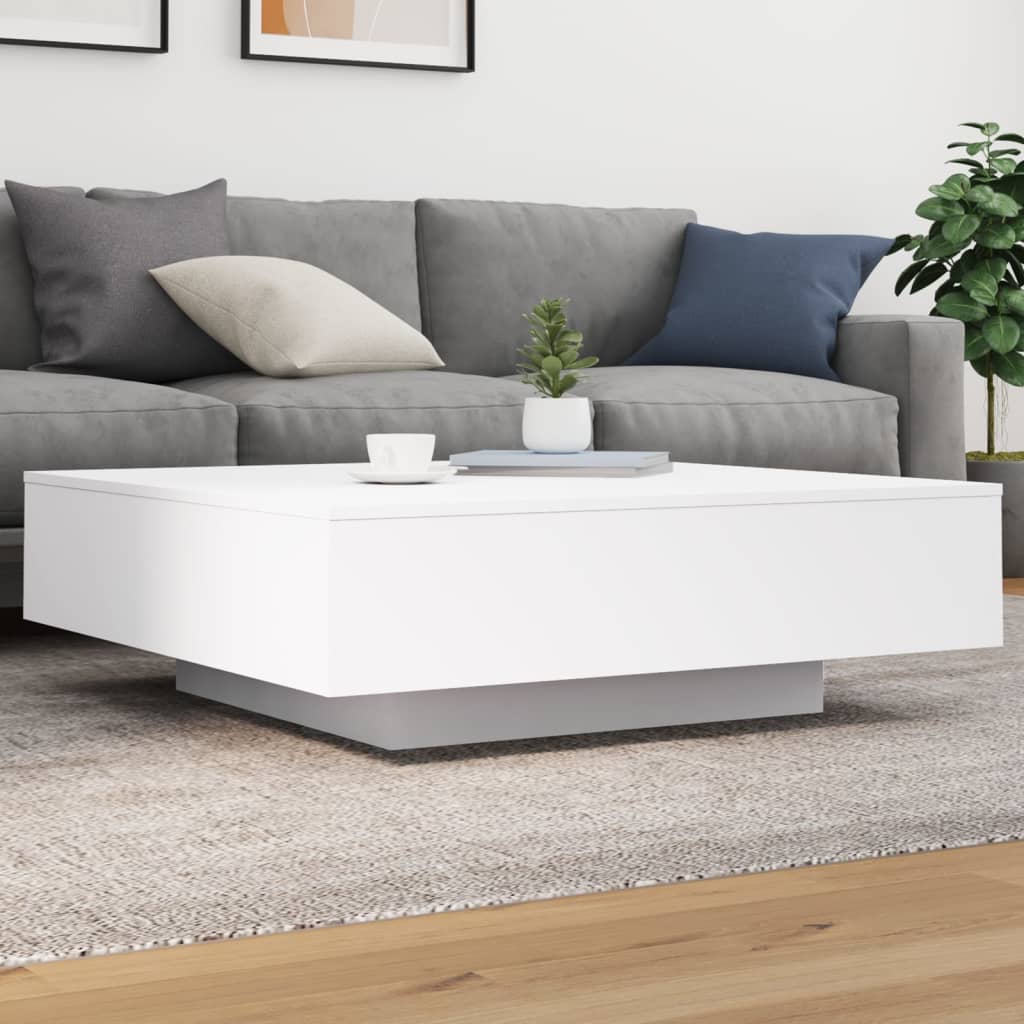 Coffee Table with LED Lights White 100x100x31 cm - Bargainia.com - 8721012251861 - 836602