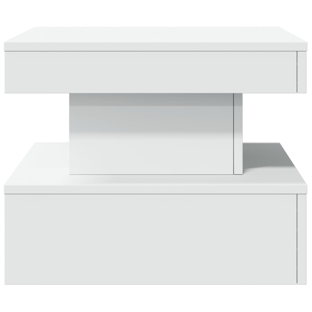 Coffee Table with LED Lights White 50x50x40 cm - Bargainia.com - 